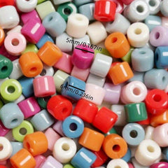 50pcs Gradient Solid Barrel Beads 6mm Cylindrical Mobile Phone Chain DIY Jewelry