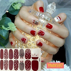 10pcs Christmas Nail Stickers For Women Girls Manicure Accessories