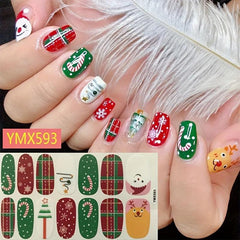 10pcs Christmas Nail Stickers For Women Girls Manicure Accessories