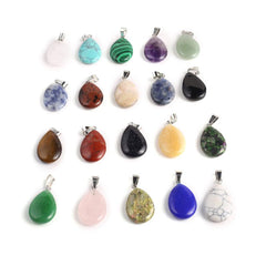 10pcs Natural Stone Drop Pendant Set for Jewelry Making DIY Necklace