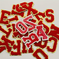 26pcs English Flash Letter A Polyester Iron-on Patches for Clothes Hats Bags DIY