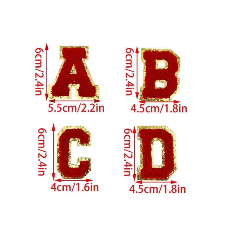 26pcs English Flash Letter A Polyester Iron-on Patches for Clothes Hats Bags DIY