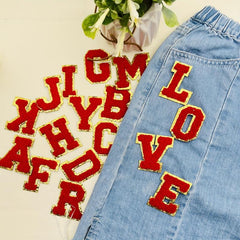 26pcs English Flash Letter A Polyester Iron-on Patches for Clothes Hats Bags DIY