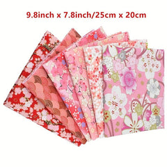 6pcs Japanese Style Fabric Bundle Squares Patchworks 9.8 x 7.8 inches DIY Sewing