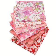 6pcs Japanese Style Fabric Bundle Squares Patchworks 9.8 x 7.8 inches DIY Sewing