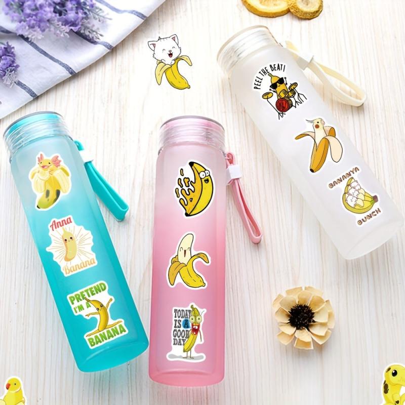 60 Banana Waterproof Stickers for Water Bottles Laptop Luggage Cup