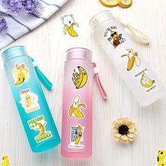 60 Banana Waterproof Stickers for Water Bottles Laptop Luggage Cup