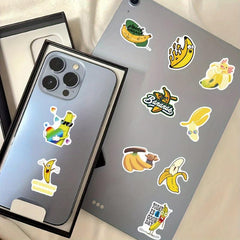 60 Banana Waterproof Stickers for Water Bottles Laptop Luggage Cup