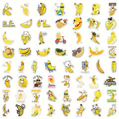 60 Banana Waterproof Stickers for Water Bottles Laptop Luggage Cup