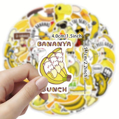 60 Banana Waterproof Stickers for Water Bottles Laptop Luggage Cup