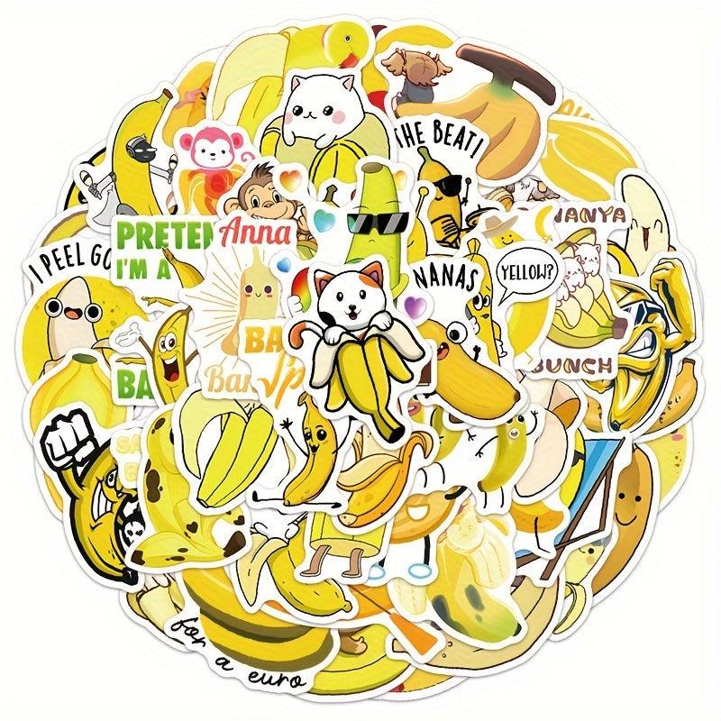 60 Banana Waterproof Stickers for Water Bottles Laptop Luggage Cup