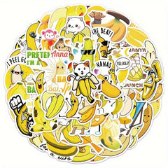 60 Banana Waterproof Stickers for Water Bottles Laptop Luggage Cup