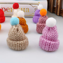 10pcs Mini Beanie Hats Finger Milk Tea Shop DIY Props Christmas Lollipop Caps