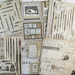 Vintage Alphabet Stamps Set w/ Inks, Pens & Papers - DIY Scrapbook Crafts