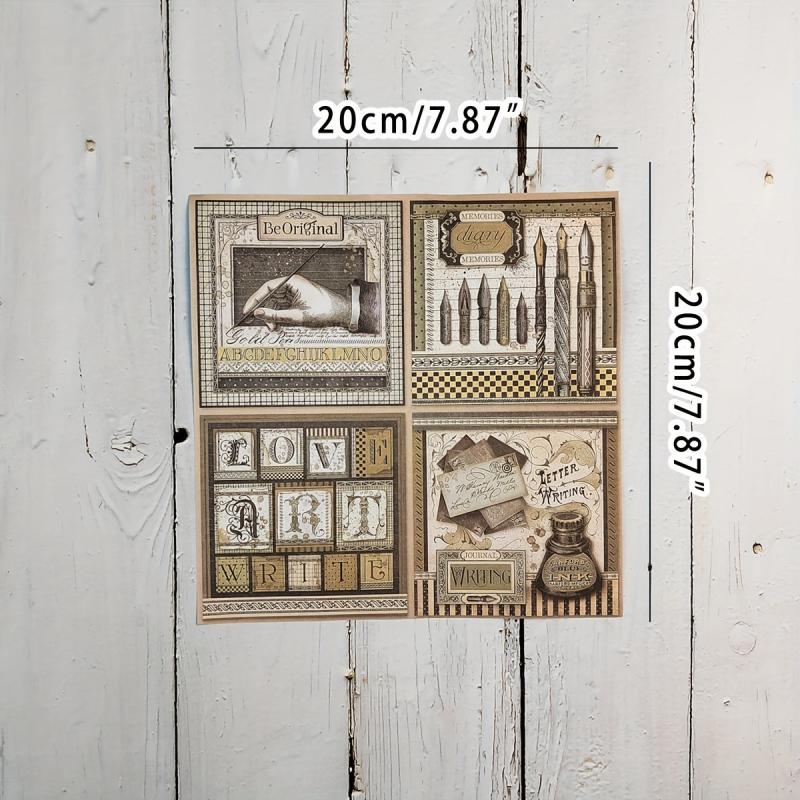 Vintage Alphabet Stamps Set w/ Inks, Pens & Papers - DIY Scrapbook Crafts