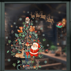 Christmas Window Sticker Santa Claus Decorative Removable Waterproof PVC Sticker