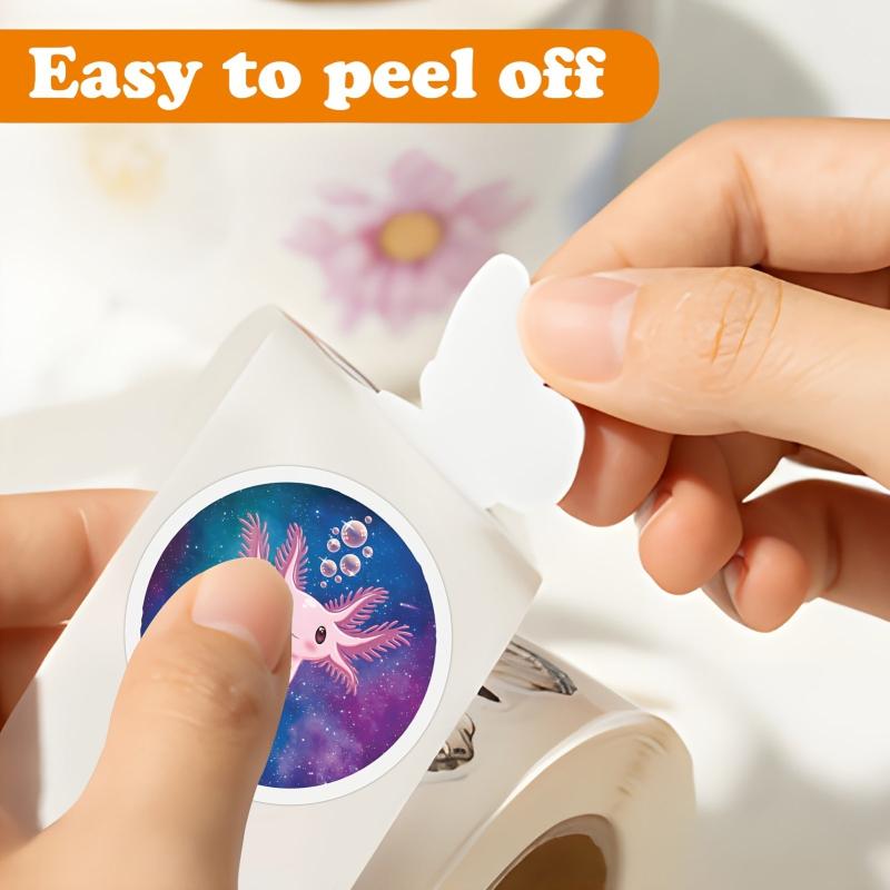 500pcs Axolotl Stickers Roll for Water Bottles Laptops Phones