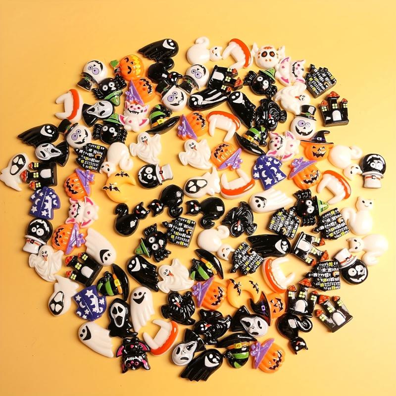 Random Halloween Resin Charms for Crafts - 10-50 Pcs Beads Ornaments