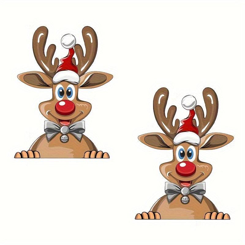 Christmas Car Decals - Santa, Reindeer & Snowman - Window Bumper Stickers