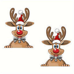 Christmas Car Decals - Santa, Reindeer & Snowman - Window Bumper Stickers
