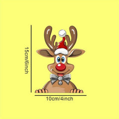 Christmas Car Decals - Santa, Reindeer & Snowman - Window Bumper Stickers