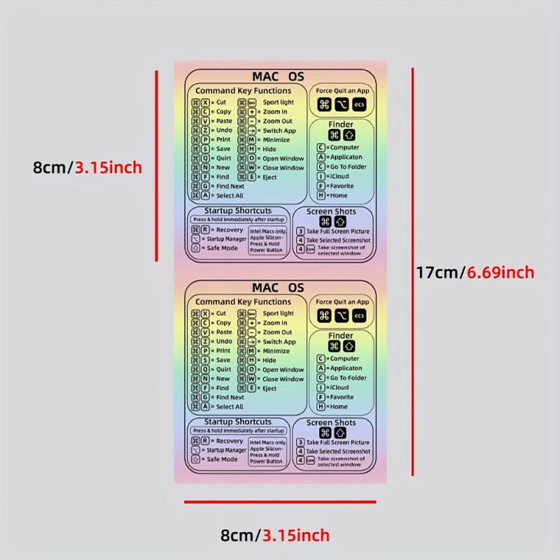 2pcs Shortcut Keys Stickers For Notebook Laptop Self Adhesive PVC Label