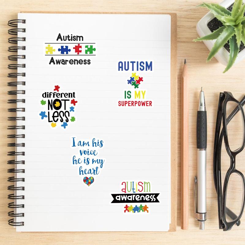 50pcs Cartoon Care Awareness Stickers for Teens and Adults