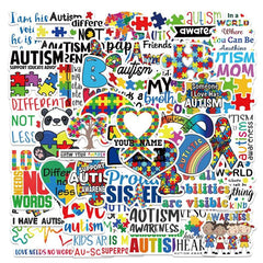 50pcs Cartoon Care Awareness Stickers for Teens and Adults