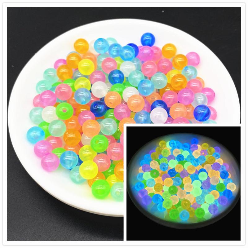 Luminous Acrylic Round Beads Glow In The Dark Fishing Spacer Beads