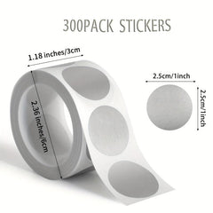 300pcs Silvery Scratch Off Stickers 2 Round Circle Scratch Off Labels