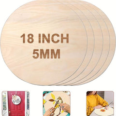 18in Wooden Circle 5mm Thick Round Wooden Disk for DIY Crafts