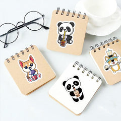 72pcs Milk Tea Animals Love Doodle Cartoon Waterproof Stickers