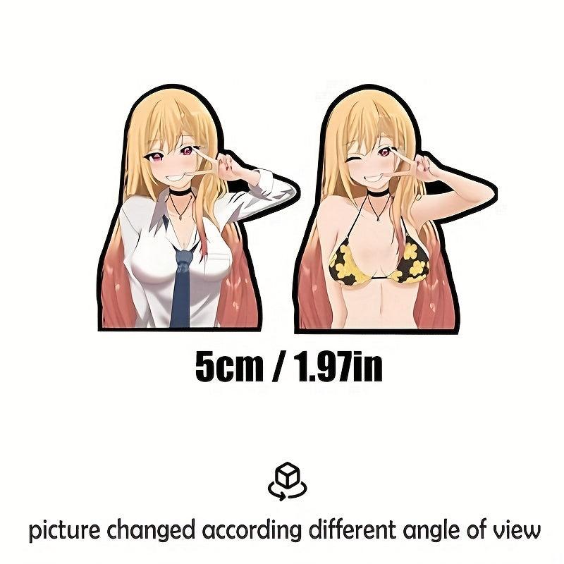 Anime Girls 3D Motion Stickers for Phone Laptop Skateboard