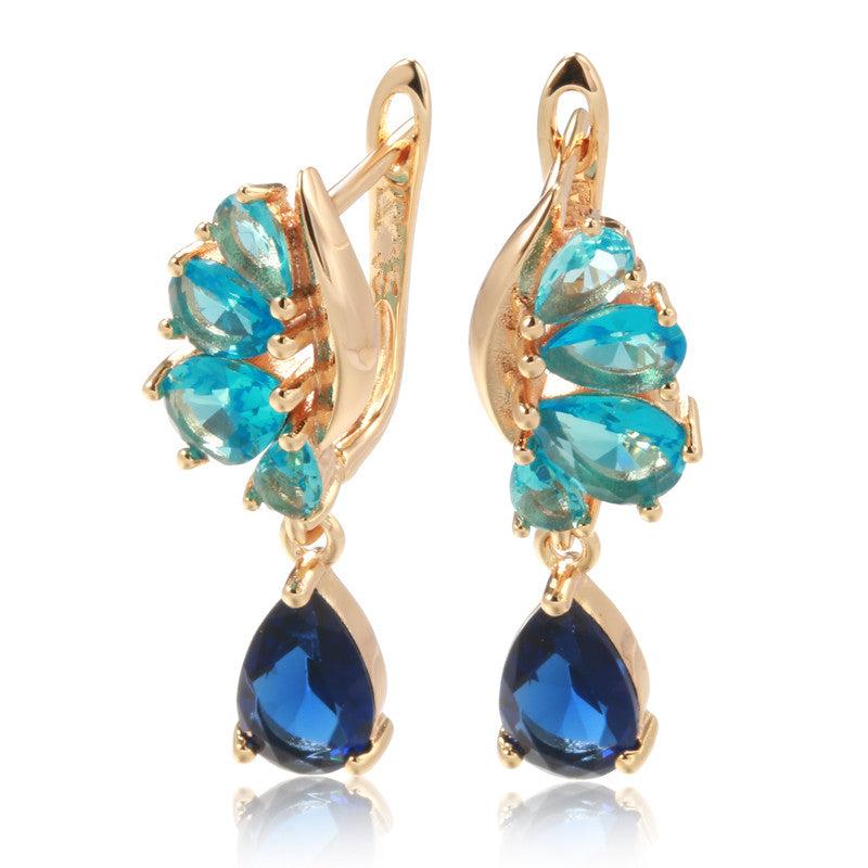 Love Heart Teardrop Earrings Stone Drop Earrings Dangle Earrings Wedding Jewelry