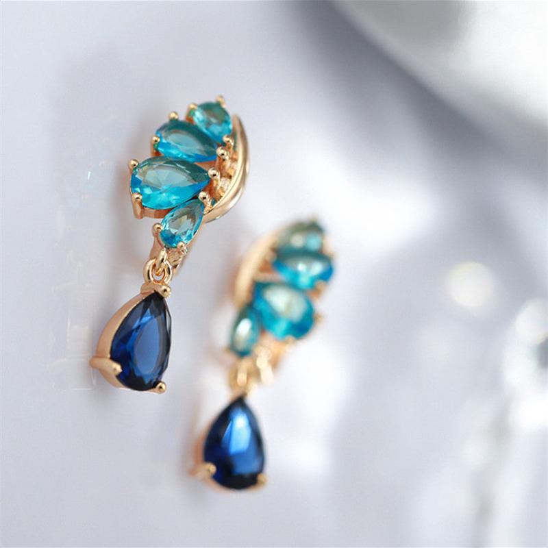 Love Heart Teardrop Earrings Stone Drop Earrings Dangle Earrings Wedding Jewelry