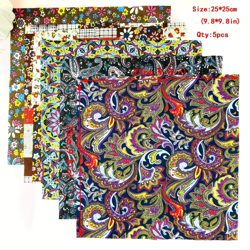 5pcs 24 89 24 Bohemian Quilted Quarter Cotton Fabric Bundles
