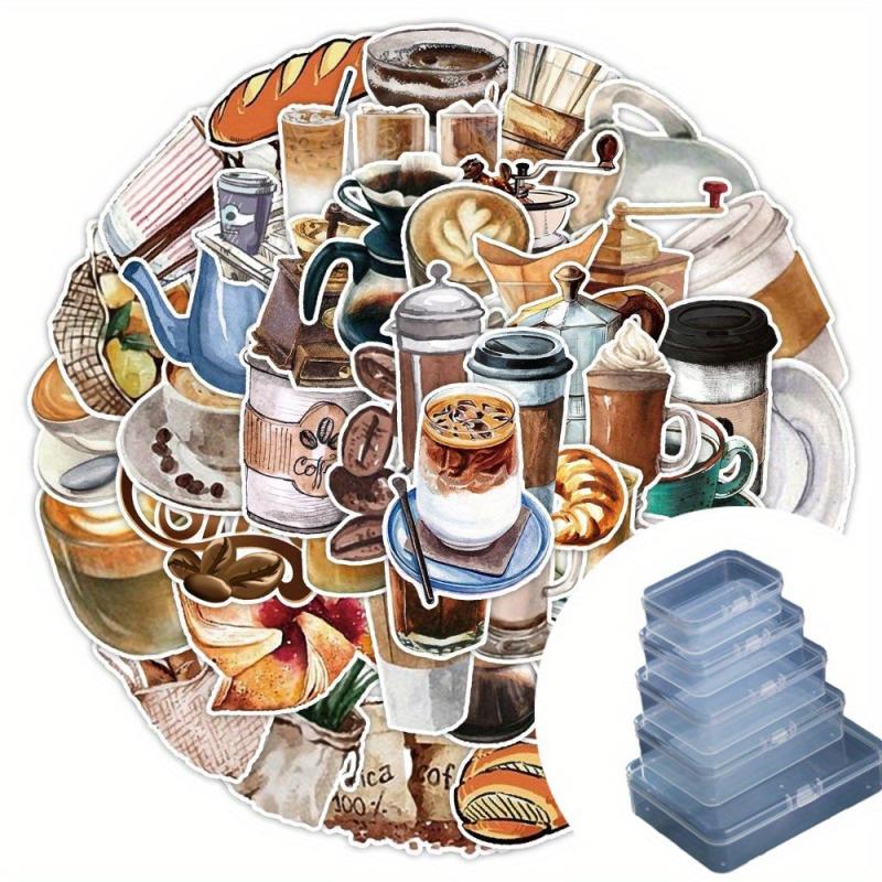 50pcs Coffee Graffiti Stickers Car Guitar Phone Decoration Cartoon Stickers