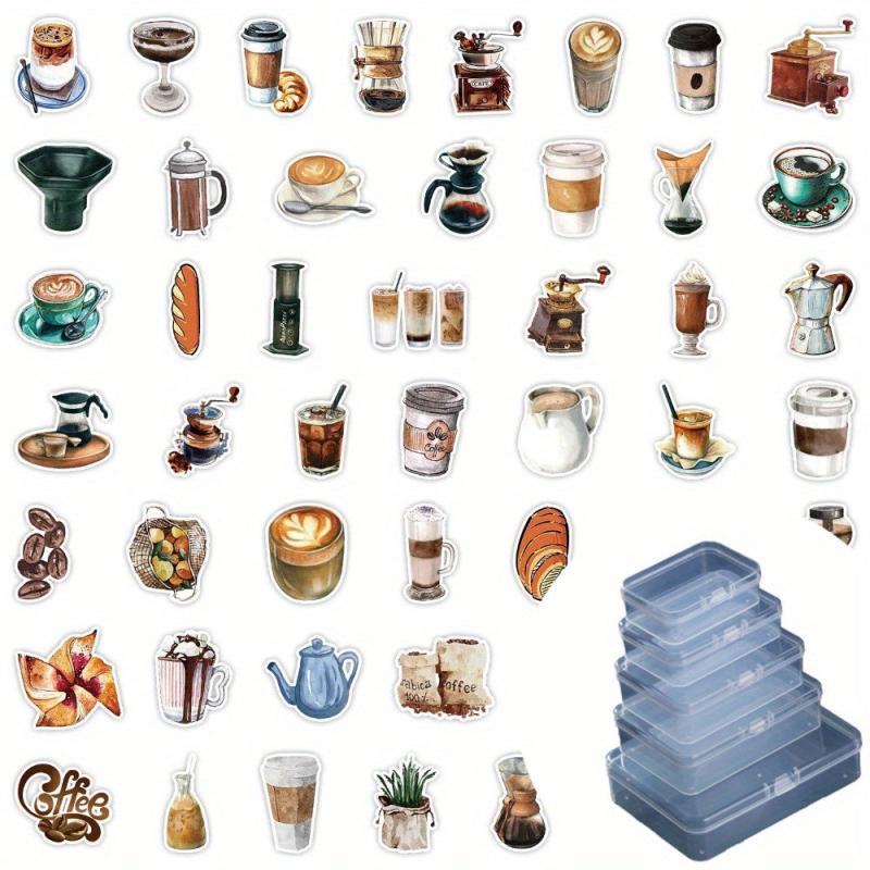 50pcs Coffee Graffiti Stickers Car Guitar Phone Decoration Cartoon Stickers