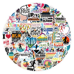 100pcs Running Stickers Run Pack Sport Vinyl Waterproof Stickers Adults