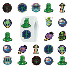 500pcs Cartoon Alien Label Stickers DIY Tape For Phone Computer Wall