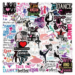 60pcs Cartoon Dance Stickers for DIY Phone Case Laptops Cars
