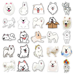 50pcs Dog Samoyed Waterproof Stickers for Motorcycle Laptop Helmet