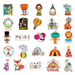 50pcs Circus Troup Series Waterproof Graffiti Stickers for Motorcycle Laptop