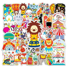 50pcs Circus Troup Series Waterproof Graffiti Stickers for Motorcycle Laptop