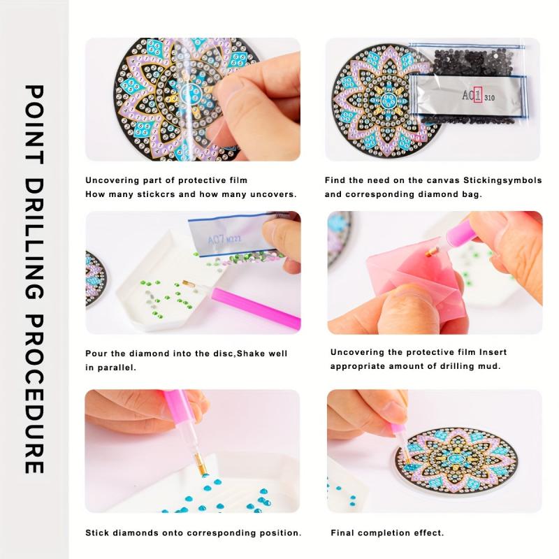 2pcs Rainbow Cup Mats Diamond Painting Car Interior Accessories