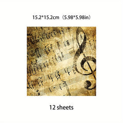 12pcs Retro Paper Journal Decoration Diy Crafts Stationery Arts