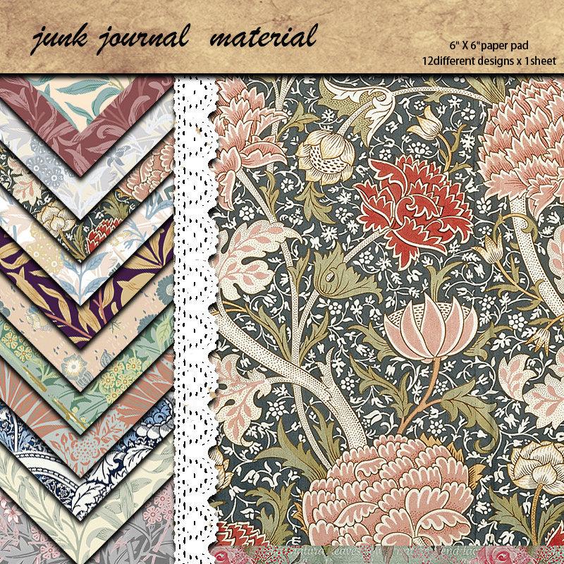 12pcs Large Paper Retro Journal for DIY Gift Women Adults