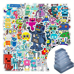51pcs Robot Graffiti Sticker Cartoon Sticker DIY Skateboard Water Cup Luggage