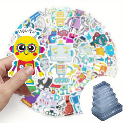 51pcs Robot Graffiti Sticker Cartoon Sticker DIY Skateboard Water Cup Luggage