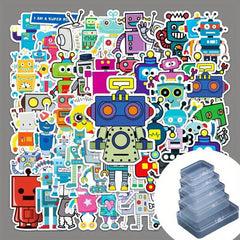 51pcs Robot Graffiti Sticker Cartoon Sticker DIY Skateboard Water Cup Luggage